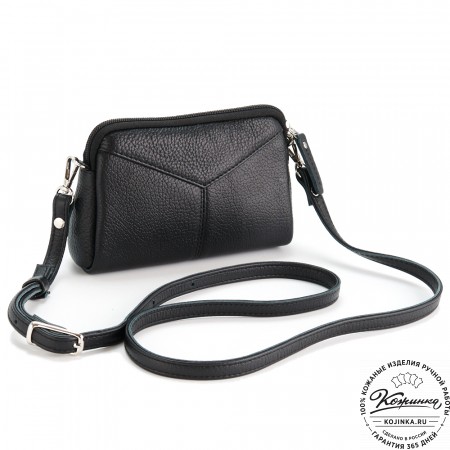 Кожаный клатч "Марта" (чёрный)